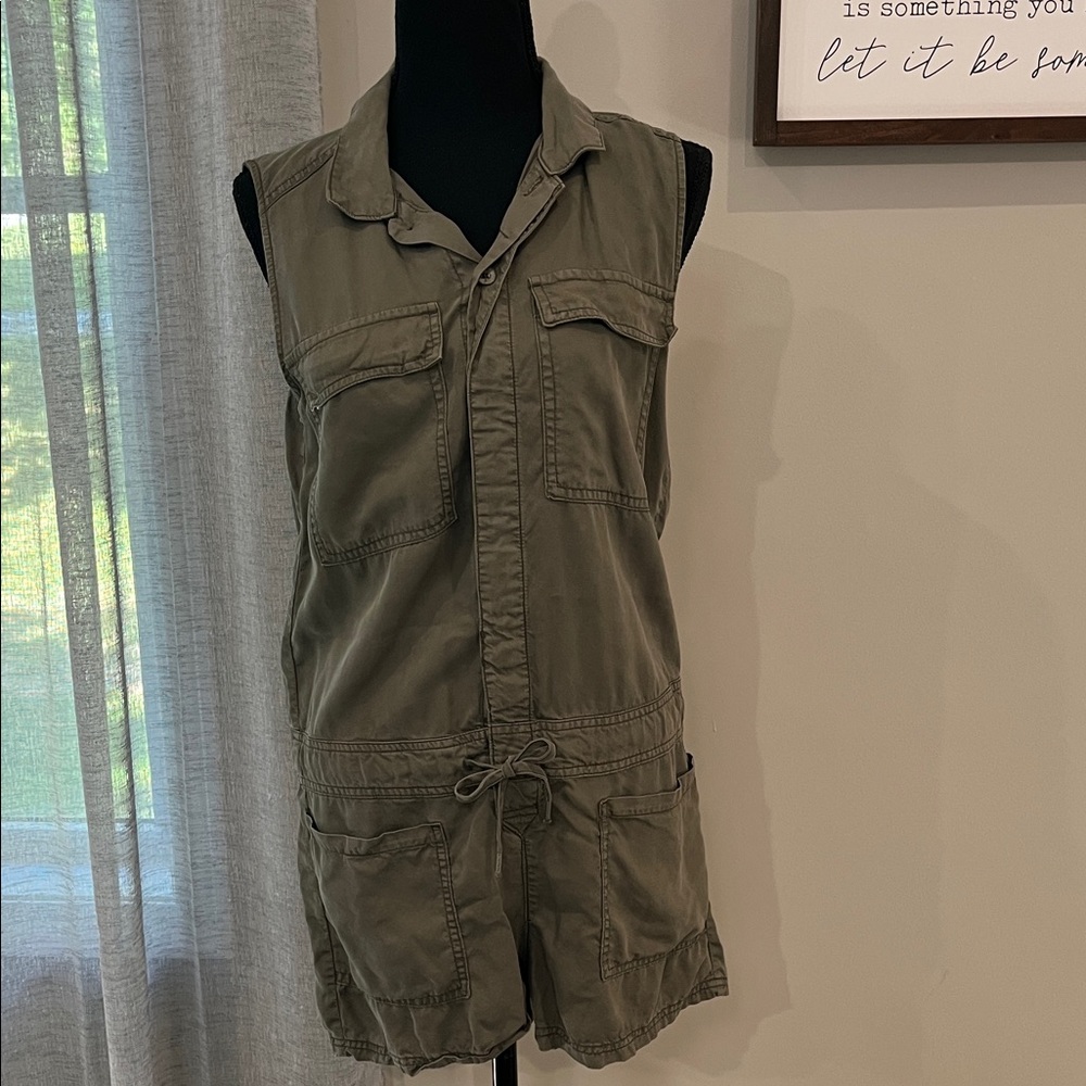 Olive Green Sleeveless Jumpsuit